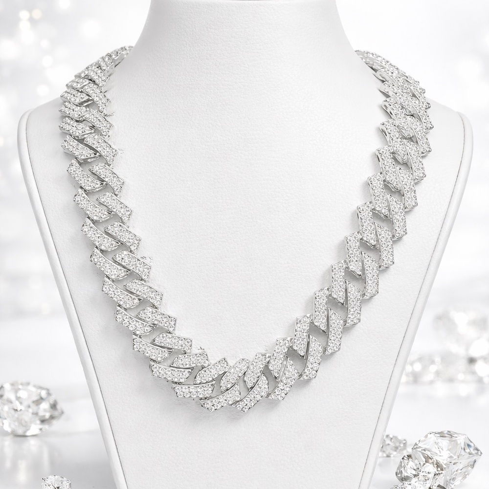 24" Miami Cuban Link Chain 16mm Hip Hop Bling Necklace for Men